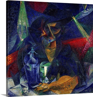 Woman in a Cafe: Compenetrations of Lights and Planes by Umberto Boccioni