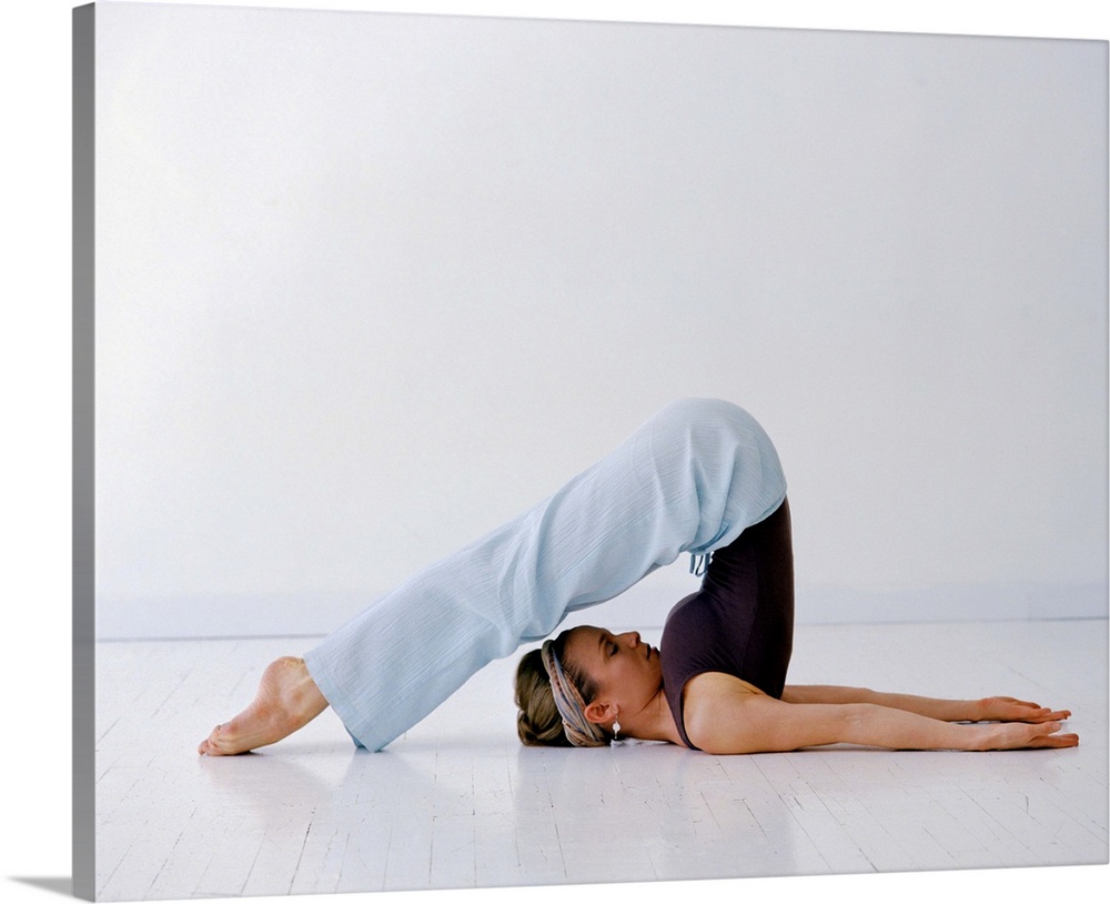 Woman in a yoga position