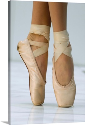 Woman wearing ballerina shoes