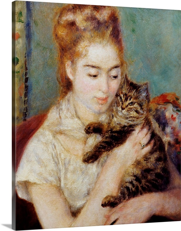 Woman With A Cat By Pierre-Auguste Renoir | Great Big Canvas