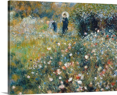 Woman With A Parasol In A Garden