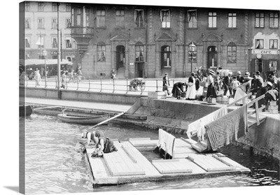 Women Washing Clothes In Canal