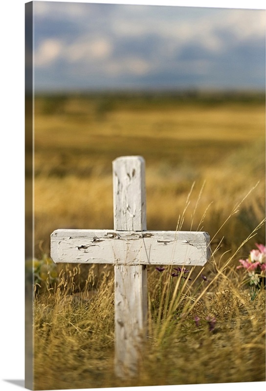 Wooden cross in cemetery Wall Art, Canvas Prints, Framed Prints, Wall