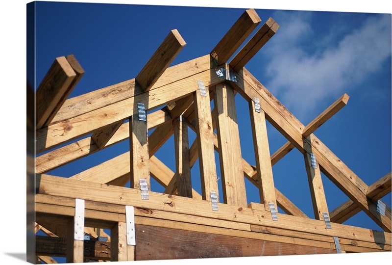 Wooden frame of house Great Big Canvas