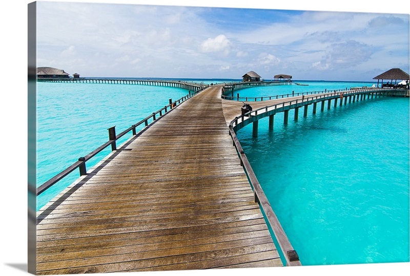  VTCTOASY Wood Jetty and Calm Lake Print Color Changing