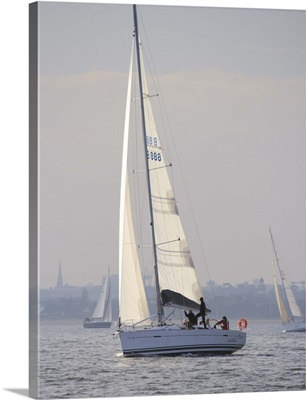 Yachts sailing on Port Phillip Bay