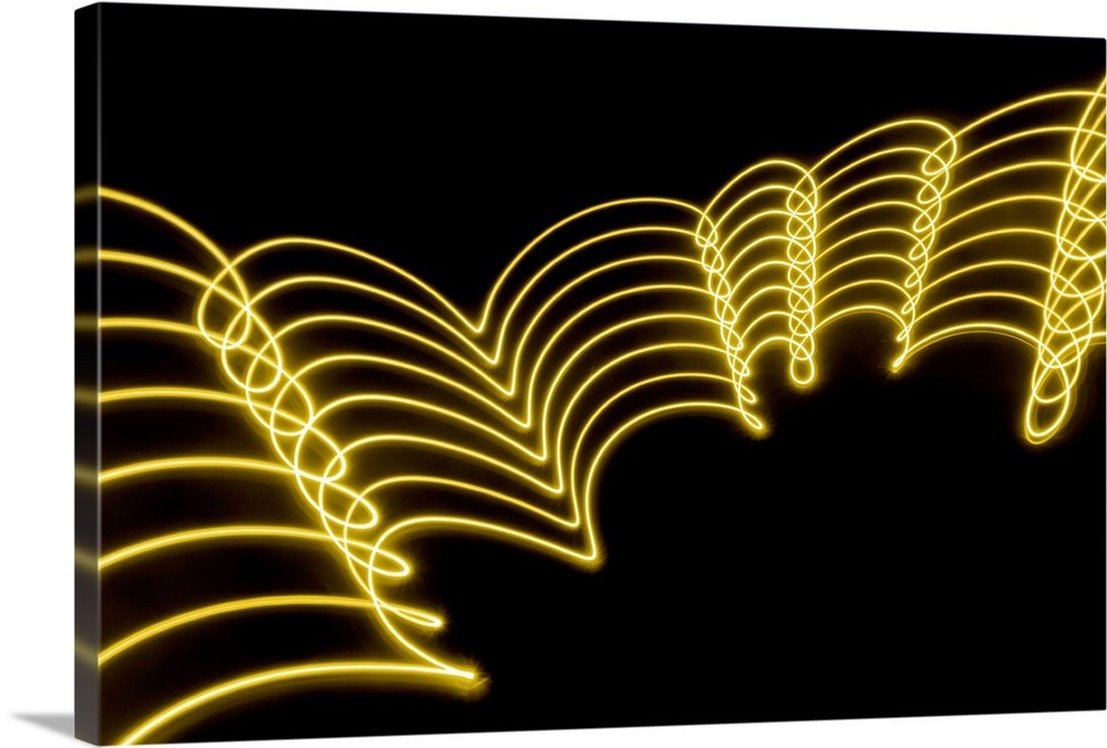 yellow gold abstract  lights trails and patterns