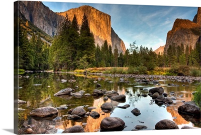 Yosemite valley in the Merced river