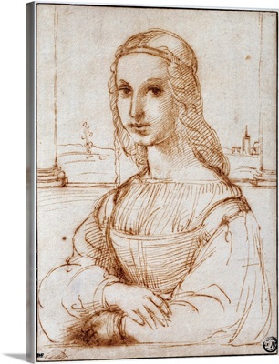 Young woman on a balcony (Florentine noblewoman), by Raphael