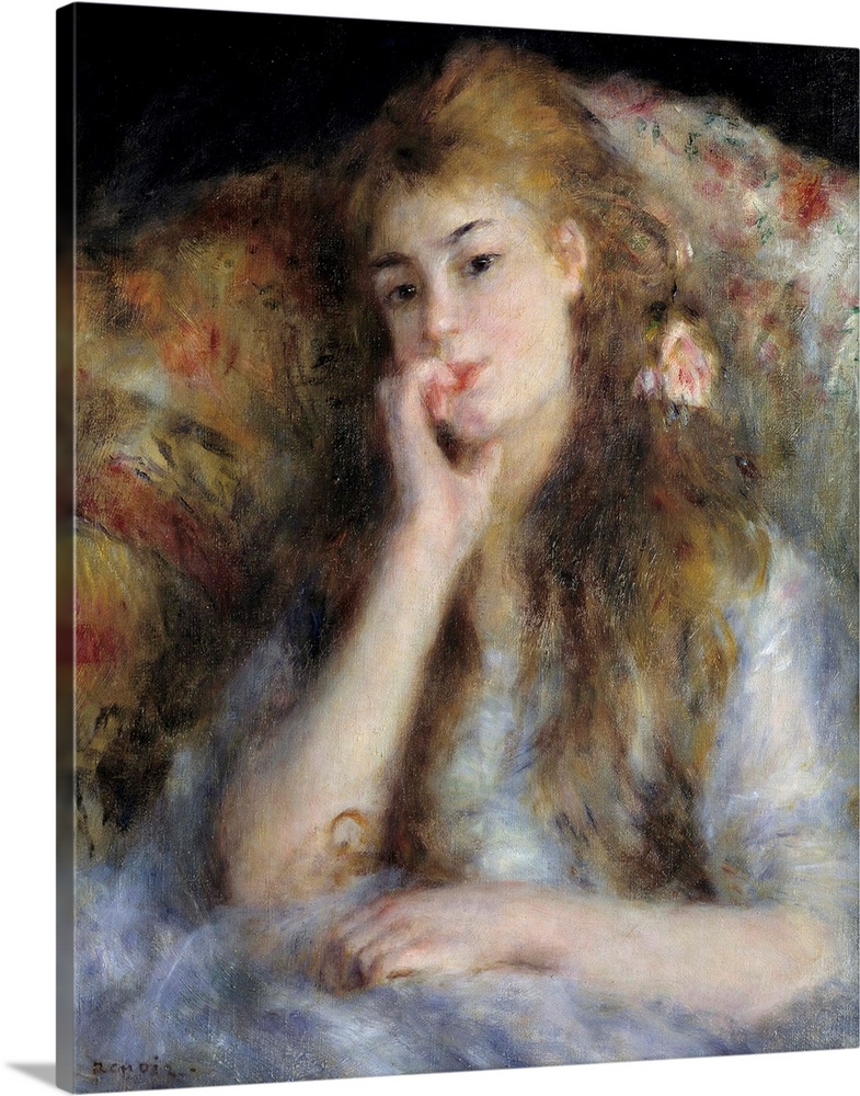 Young woman seated or The Thought. Painting by Pierre Auguste Renoir (1841-1919), 1876. Private collection