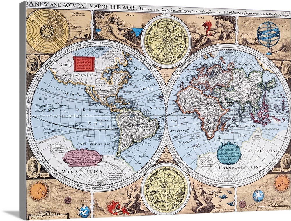 World Map 17th Century Poster Weltkarte Poster Landkarten Poster | Porn ...