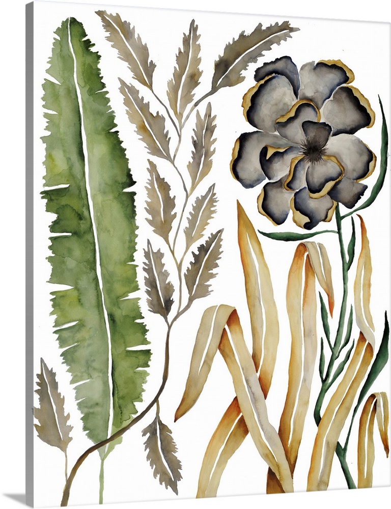 Banana Leaf With Grey Floral