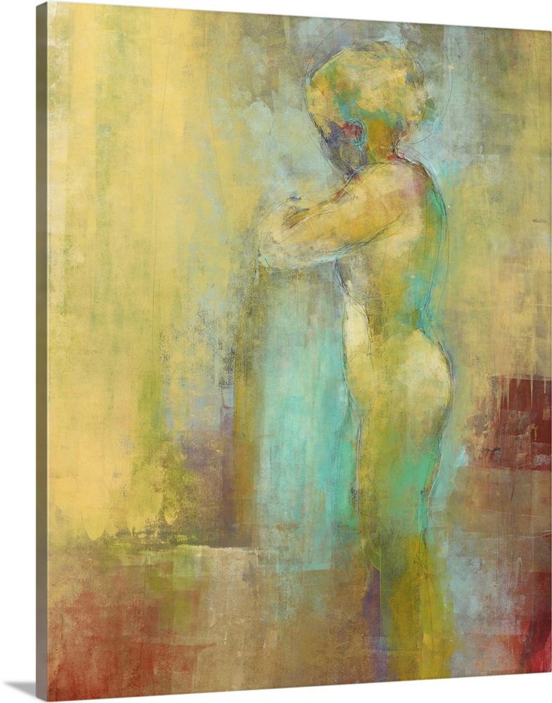 Contemporary painting of a nude female figure.