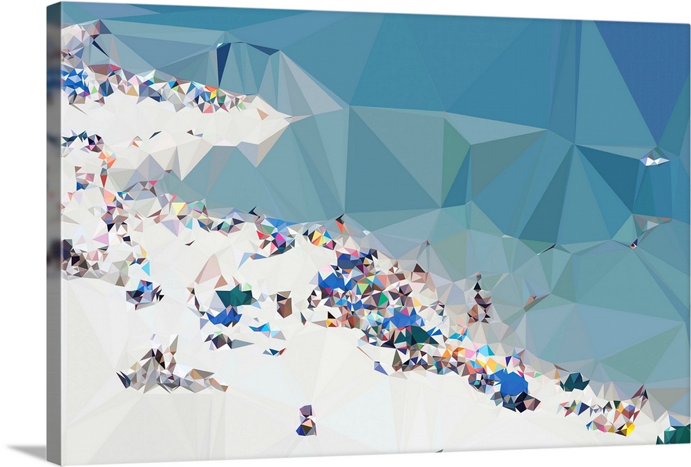 Geometric landscape of a crowded beach.