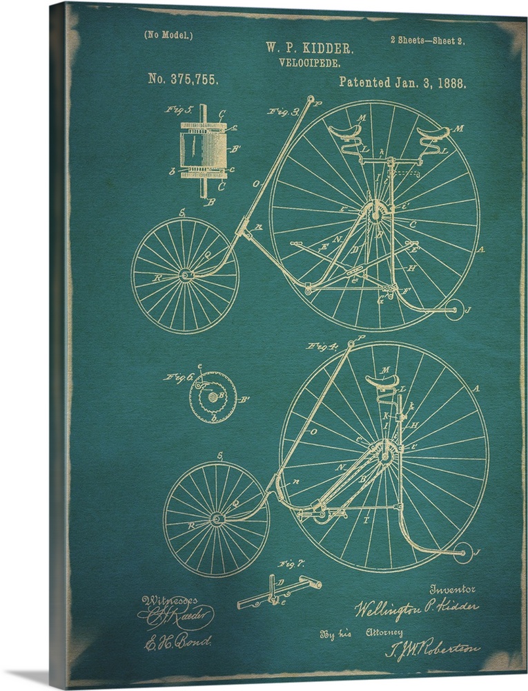 Bicycle Patent III Blue