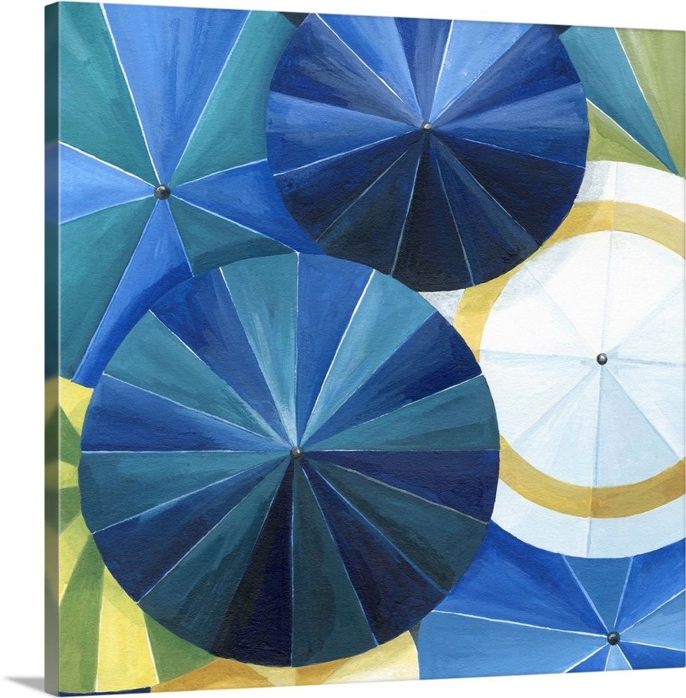 Blue Umbrella Wall Art, Canvas Prints, Framed Prints, Wall Peels