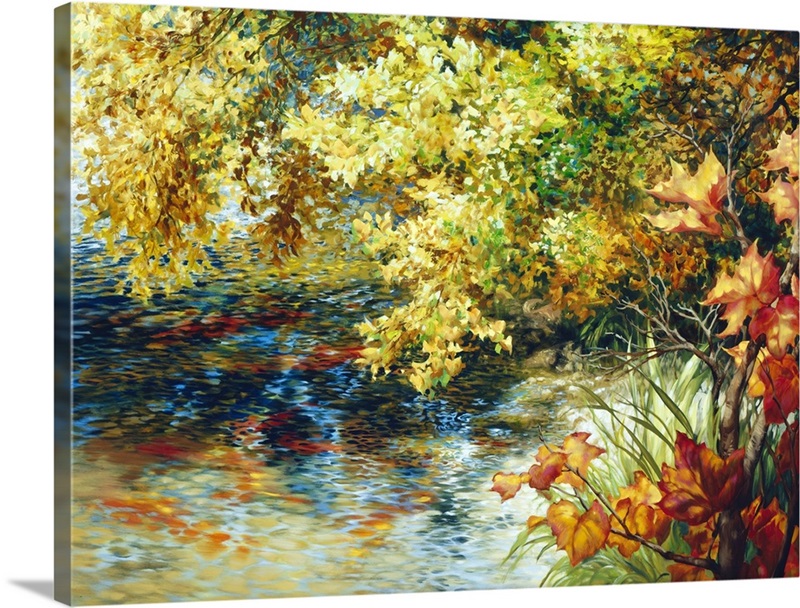 Creek and Fall Trees | Great Big Canvas