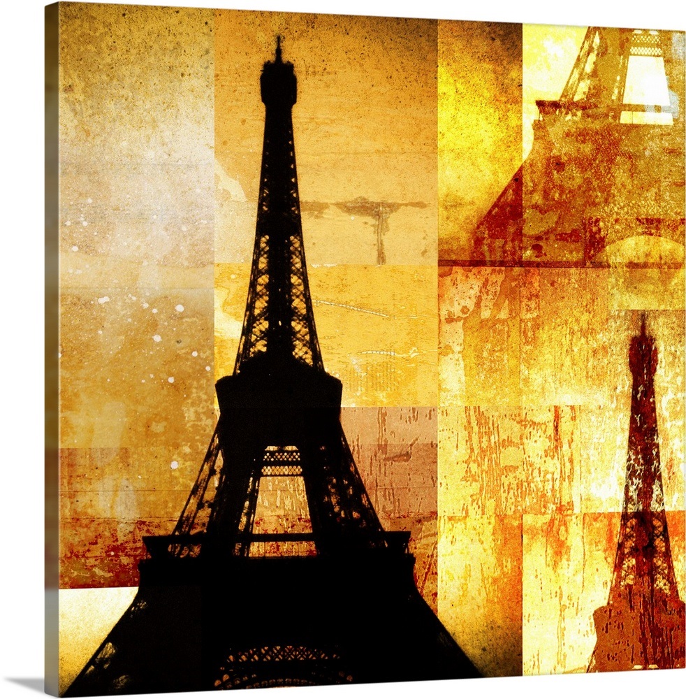 Eiffel Tower Collage Wall Art, Canvas Prints, Framed Prints, Wall Peels