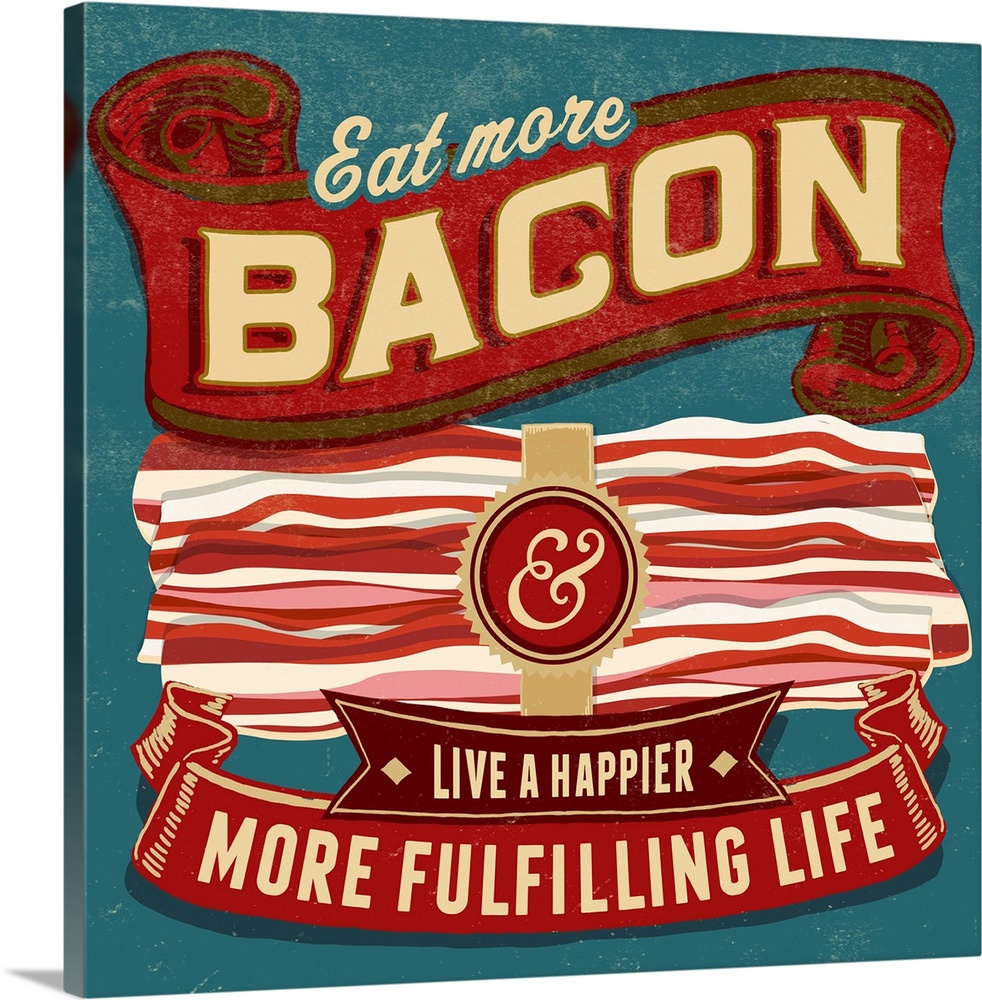 Contemporary and humorous bacon themed artwork.