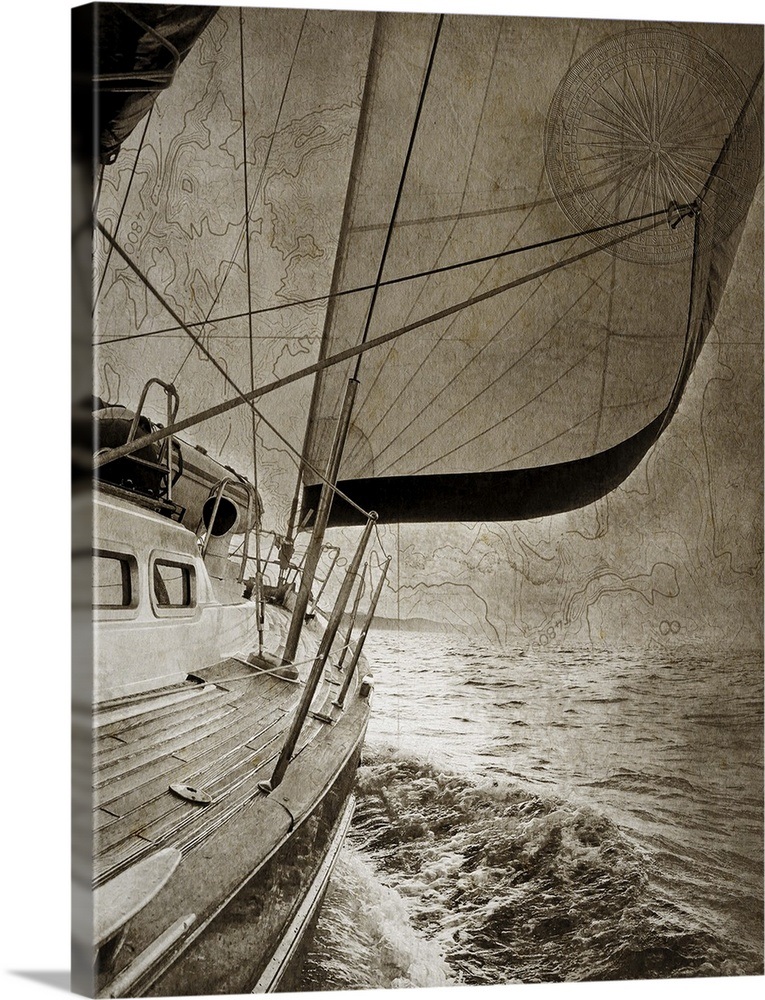 Sailing in Sepia C Wall Art, Canvas Prints, Framed Prints, Wall Peels