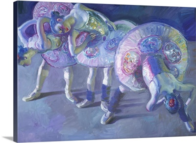 Three Dancers in Grey and Blue