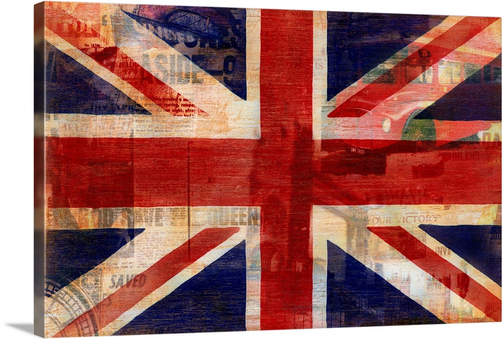 AB148 Union Jack Uk Flag Retro Modern Abstract Canvas Wall Art Picture Prints 