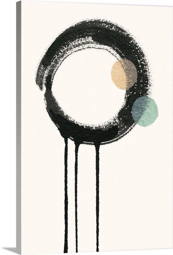 Circular Black Paint Canvas - Circle