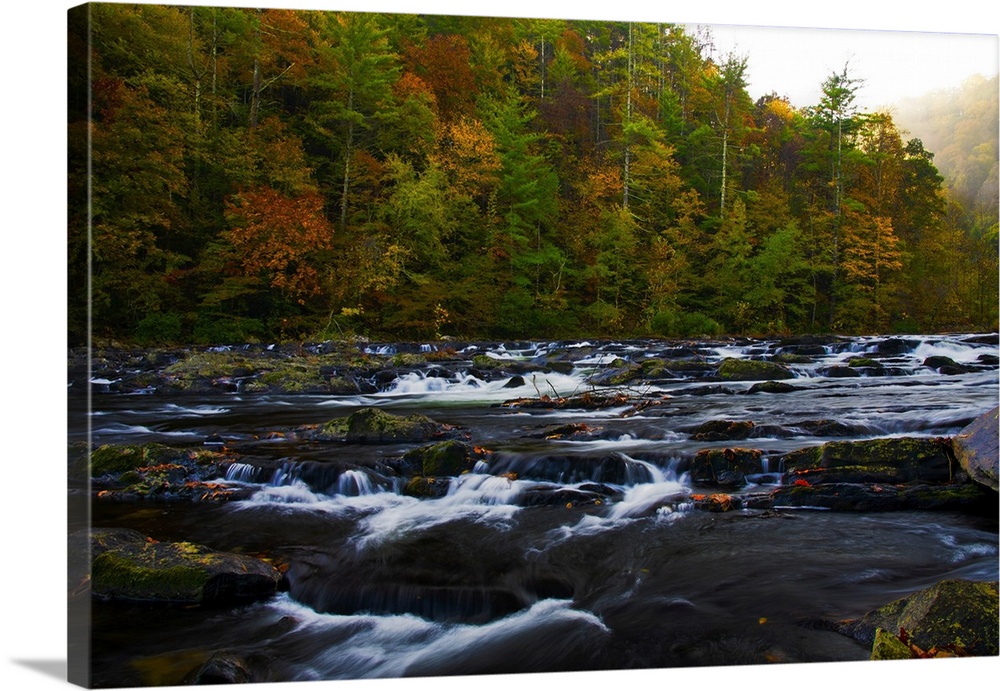 Autumn colors line the banks of the wild Tellico River in Tennessee's Smoky Mountains. This river is one of my favorite lo...