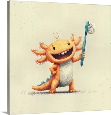 Axolotl With A Toothbrush
