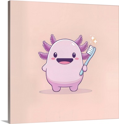 Axolotl With Toothbrush