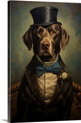 Chocolate Lab In A Top Hat