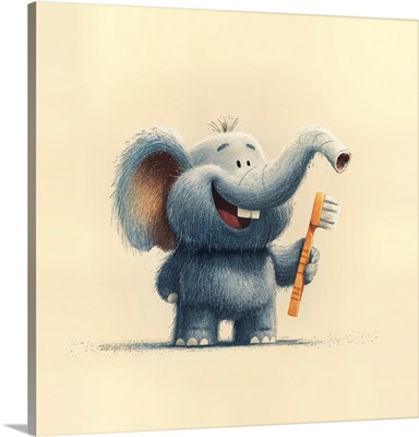 Elephant With A Toothbrush