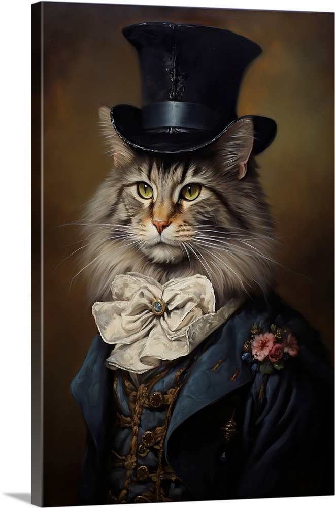 Maine Coon Cat In A Top Hat