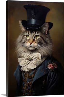 Maine Coon Cat In A Top Hat