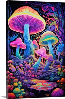 Pastel Neon Mushrooms