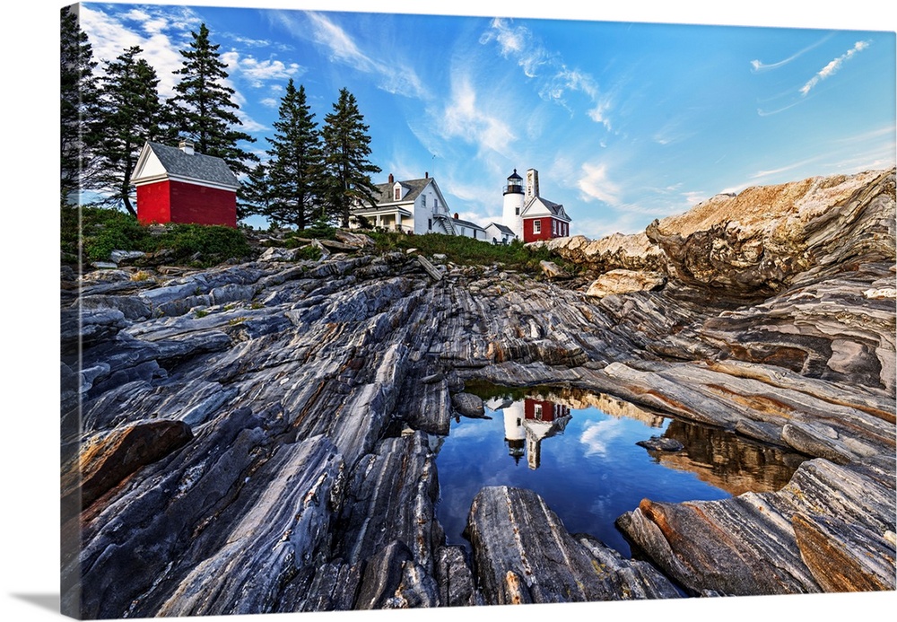 Pemaquid Point Lighhouse In Reflection