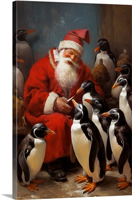 Santa And Penguins