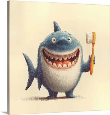 Shark With A Toothbrush