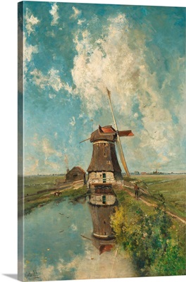 A Windmill On A Polder Waterway, C. 1889
