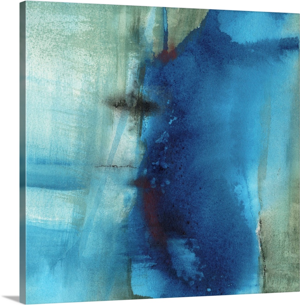 A contemporary abstract painting  using predominantly blue