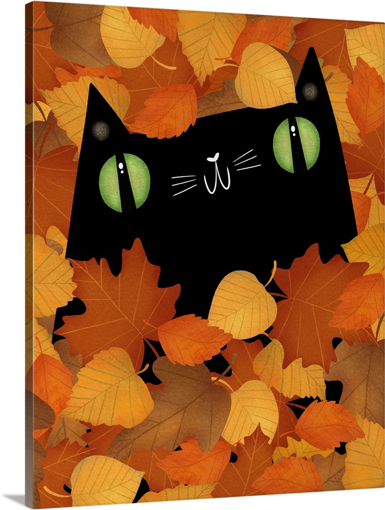 Black Cat In Autumn