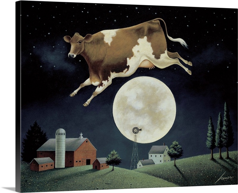 Cow Jumps over the Moon Great Big Canvas