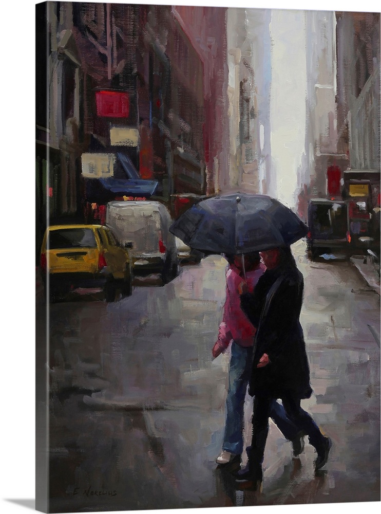 Crossing With Umbrellas