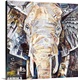 image thumbnail of Mixed media artwork of an elephant  made from cut magazine and book pages.