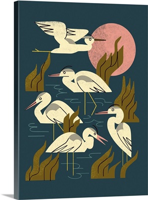Five Heron Flock
