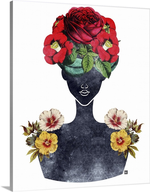 Flower Crown Silhouette III Wall Art, Canvas Prints, Framed Prints