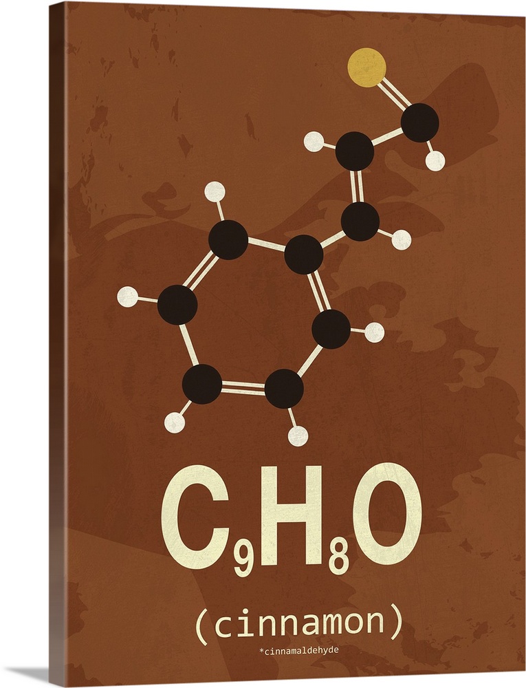 Graphic illustration of the chemical formula for cinnamon.