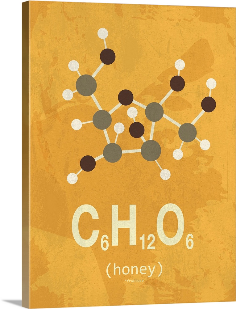 Graphic illustration of the chemical formula for honey.