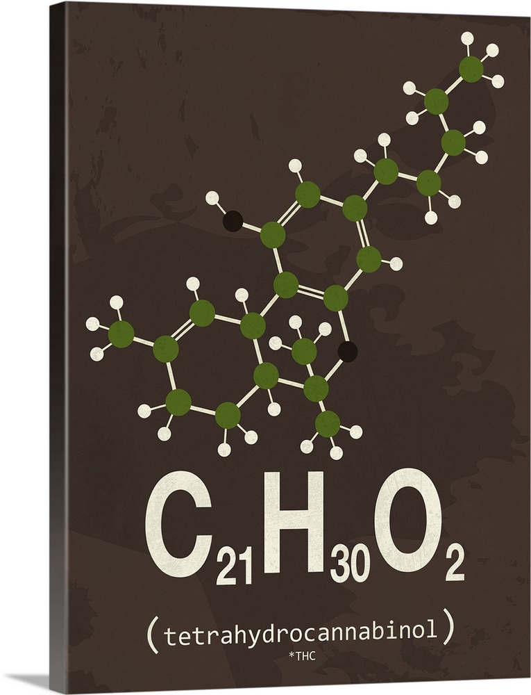 Graphic illustration of the chemical formula for THC.