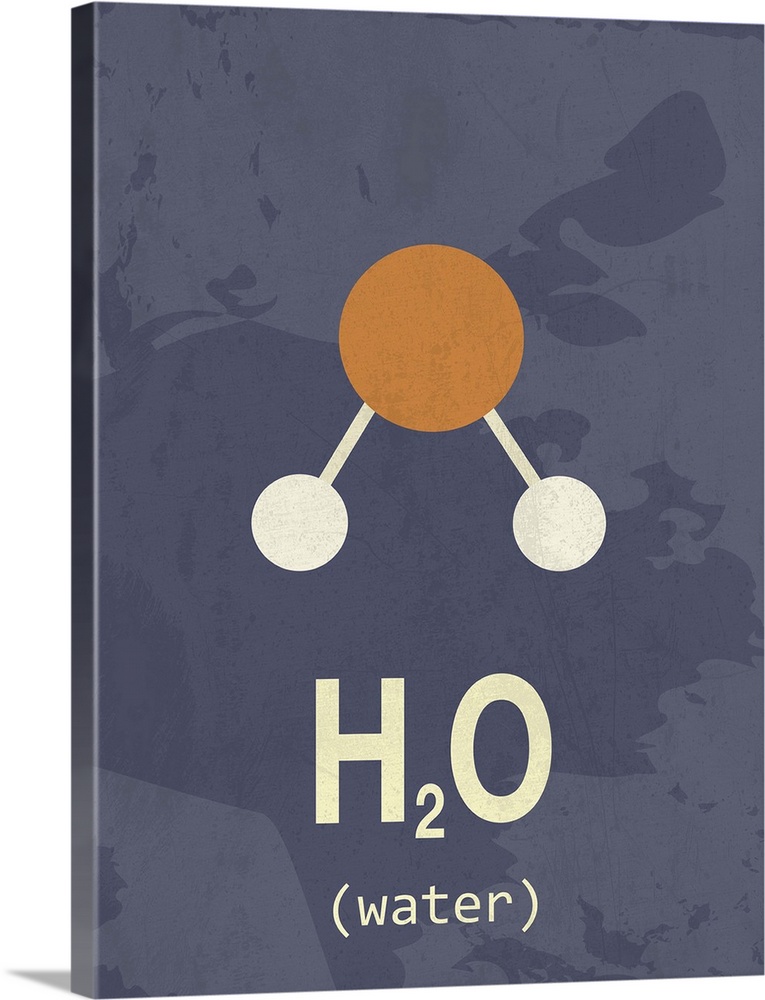 Graphic illustration of the chemical formula for Water.
